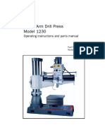 Radial Arm Drill Press Model 1230: Operating Instructions and Parts Manual