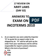 02 2017 Review TL INCOTERMS 2010 Concepts EXAM With ANS