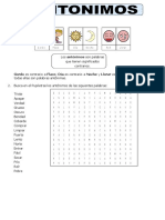 Ficha Que Son Los Antonimos para Tercero de Primaria