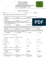 General Math PRE TEST