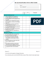 Software Quality Operational Readiness Review (ORR) Checklist