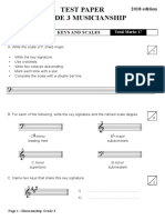 Test Paper Grade 3 Musicianship: Keys and Scales