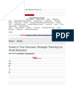 Invest in Your Success: Strategic Planning For Small Business