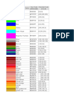 Color RGB Hex Codes