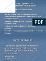 Learning Objectives For Interpersonal Communication