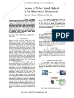 Optimization of Solar-Wind Hybrid System For Distributed Generation