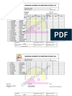 Mariana Academy of Maritime Studies, Inc.: Title: Attendance Sheet Page 1 of 3 Form No: QF-SAS 9-0072