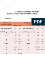 Design Calculations of Shell and Tube Steam Generator For Steam Turbine