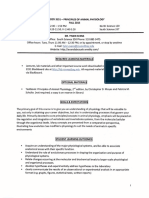 Principles of Animal Physiology Syllabus