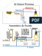 Ligação Sensor de Presença e Automático de Escada