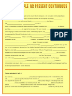 Present Simple Vs Present Continuous-Exercises