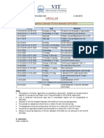 Circular: Academic Calendar: Winter Semester 2019-2020