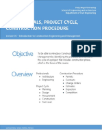 Objective: Professionals, Project Cycle, Construction Procedure