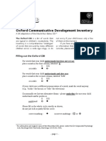 Oxford Communicative Development Inventory: Filling Out The Oxford CDI