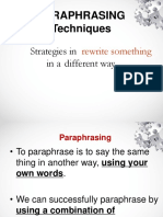 Paraphrasing Techniques