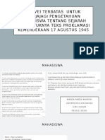 Survei Terbatas Untuk Menjajagi Pengetahuan Mahasiswa Tentang Sejarah