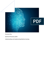 Anuranan Das Summer of Sciences, 2019. Understanding and Implementing Machine Learning