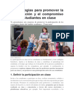 Estrategias para Promover La Participación y El Compromiso de Los Estudiantes en Clase