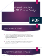 Relating Needs Analysis Result To ESP Course Design