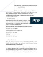 Calcular Porcentajes y Resolver Ecuaciones de Primer Grado Con Una Incógnita