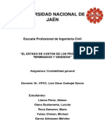 El Estado de Costos de Los Productos Terminados y Vendidos