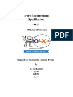 Software Requirements Specification OLX: Prepared For Sudhanshu Kumar Tiwari by K. Sai Kumar 1140 K1405 A-17