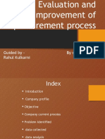 Evaluation and Improvement of Procurement Process