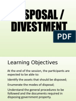 Disposal and Divestment