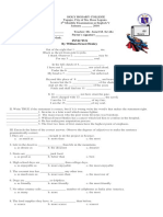 4th Monthly Test in English