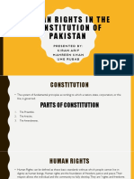 Human Rights in The Constitution of Pakistan: Presented By: Kiran Arif Mahreenkhan Ume Rubab