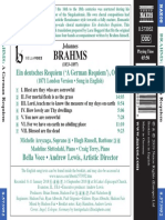 Brahms: Ein Deutsches Requiem ( A German Requiem'), Op. 45