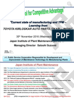 30 November 2016 (Wednesday) : Japan Institute of Plant Maintenance (JIPM) Managing Director Satoshi Suzuoki