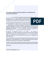 Solicitud Entrega de Inmueble Arrendado, Por Incumplimiento Del Contrato de Arrendamientoicitud Entrega Bien Inmueble