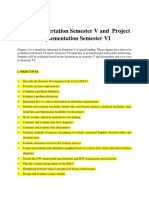 Project Dissertation Semester V and Project Implementation Semester VI