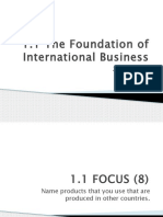 1.1 The Foundation of International Business: 2 Semester