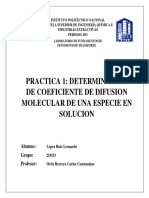 Determinacion Del Coeficiente de Difusion Molecular