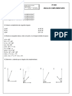 Ângulos Complementares e Suplementares