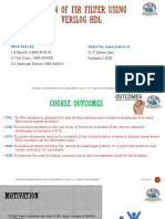 Design of Fir Filter Using Verilog HDL: Work Done by Under The Supervision of