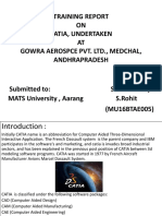 Training Report ON Catia, Undertaken AT Gowra Aerospce Pvt. LTD., Medchal, Andhrapradesh