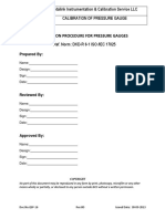 Standard Procedure For Calibration of Gauges