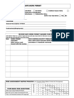 Review Safe Work Permit Hazard Checklist