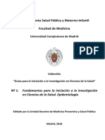 Fundamentos para La Iniciación A La Investigación en Ciencias de La Salud. Epidemiología