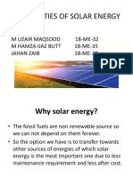 Possibilities of Solar Energy