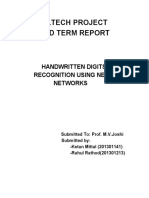 B.Tech Project Mid Term Report: Handwritten Digits Recognition Using Neural Networks