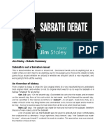 Jim Staley Debate Summary Sabbath Is Not A Salvation Issue!