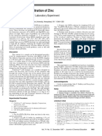 Complexometric Titration of Zinc: An Analytical Chemistry Laboratory Experiment