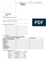 Activity Sheet - Measurement in Cookery