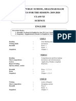 Modern Public School, Shalimar Bagh Syllabus For The Session: 2019-2020