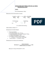 Informe de Laboratorio Recuperación de Alcohol Por Destilación