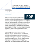 O Papel Do Psicopedagogo Diante Das Dificuldades de Aprendizagem